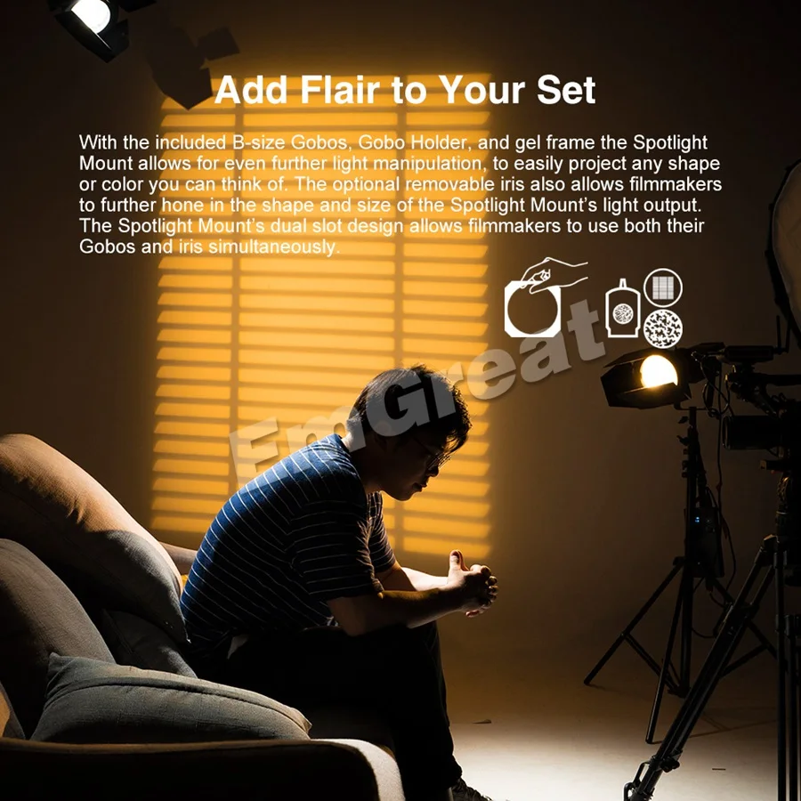 Aputure Spotlight Mount Set 19° / 26° / 36° Lighting Modifiers for Aputure 120D 300D Mark 2 120D II & other Bowens Mount Lights