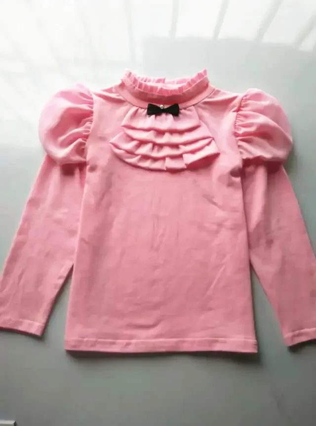 pink Футболка для маленьких девочек; джемпер; Новинка года; однотонный джемпер для детей; Одежда для девочек; топы принцессы - Цвет: pink