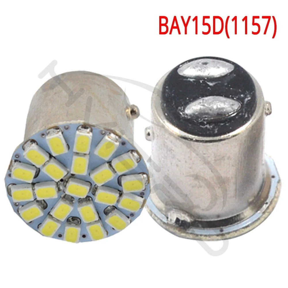 Hviero P21W White 1157 BAY15D 1156 BA15S 1206 22SMD Car LED Brake Turn Light Auto Front Parking Lamp mobile Wedge Lamp Tail Bulb DC 12V