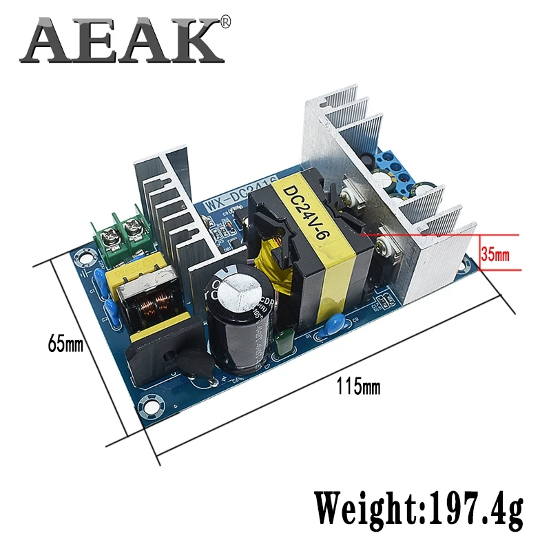 AEAK модуль питания AC 110V 220V к DC 24V 6A AC-DC импульсный источник питания