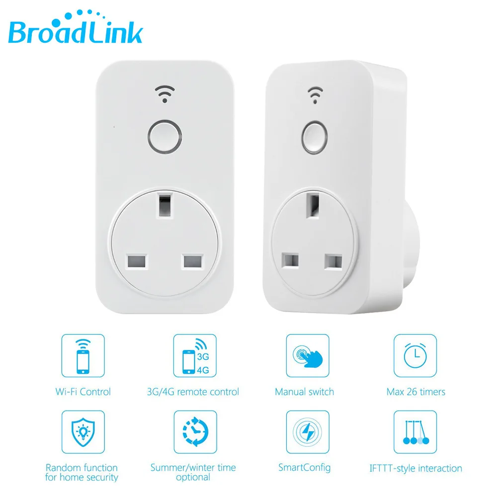 BroadLink стандарт Великобритании SP2 Wifi умная розетка 16А Голосовое управление Alexa и Google Home для Wi-Fi умного дома