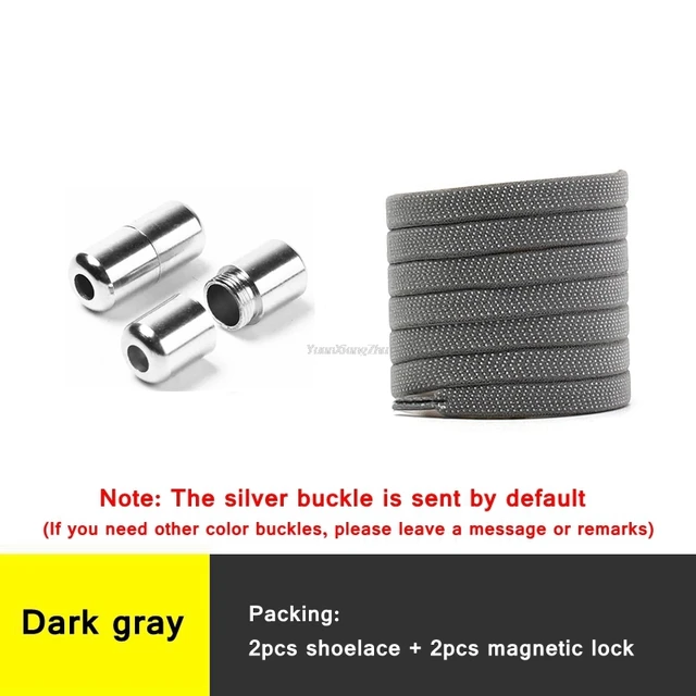 New Elastic Laces without ties Shoelaces for Sneakers Flat No Tie Shoe laces Kids Adult Quick Shoe lace Rubber Band Shoestring Dark gray