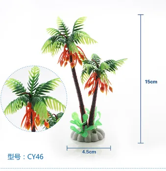 

10pcs/Lot * Aquarium aquarium decoration landscaping bonsai sand table decoration coconut tree simulation water grass