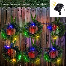 24 светодиодный солнечный Сказочный светильник, уличная Водонепроницаемая гирлянда, Рождественский сад, Декорации для забора, дорожка, светильник