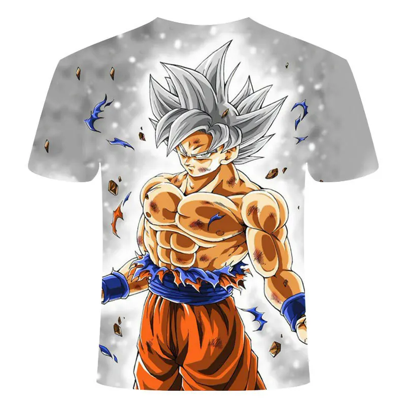 Новинка Мужская 3D футболка Dragon Ball Z Ultra Instinct Goku Super Saiyan God Blue Vegeta с рисунком летняя футболка Размер 6XL