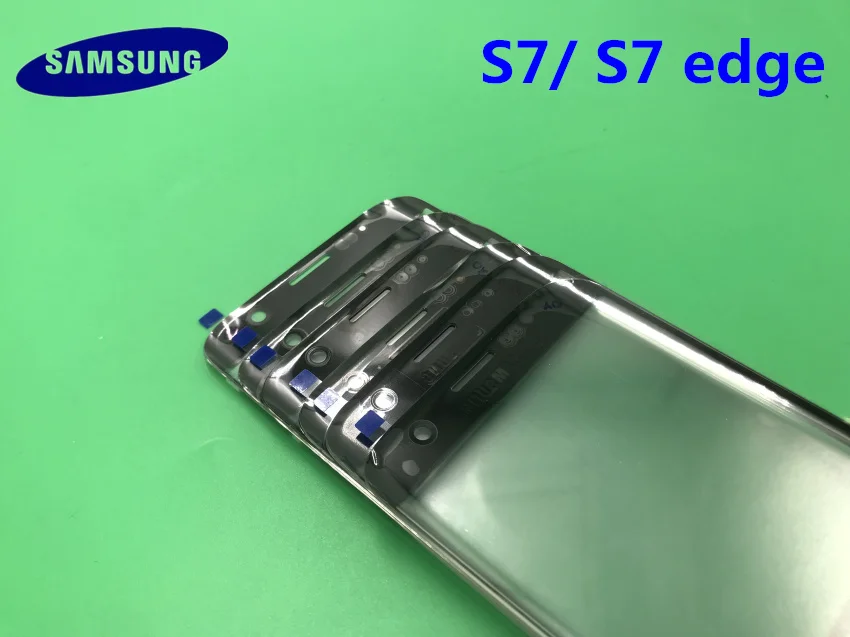 Передний экран стекло объектив samsung Galaxy S7/S7 Edge G930F G935F Задняя крышка батареи задняя дверь корпус с клеем