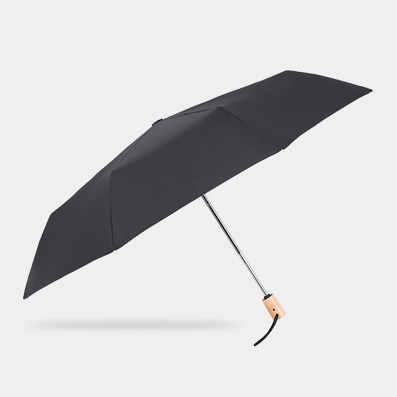 Автоматический зонт в японском стиле с кленовой ручкой ветроустойчивый складной зонт для мужчин и женщин деревянные Зонты Прозрачный Paraguas 8 ребра - Цвет: Black