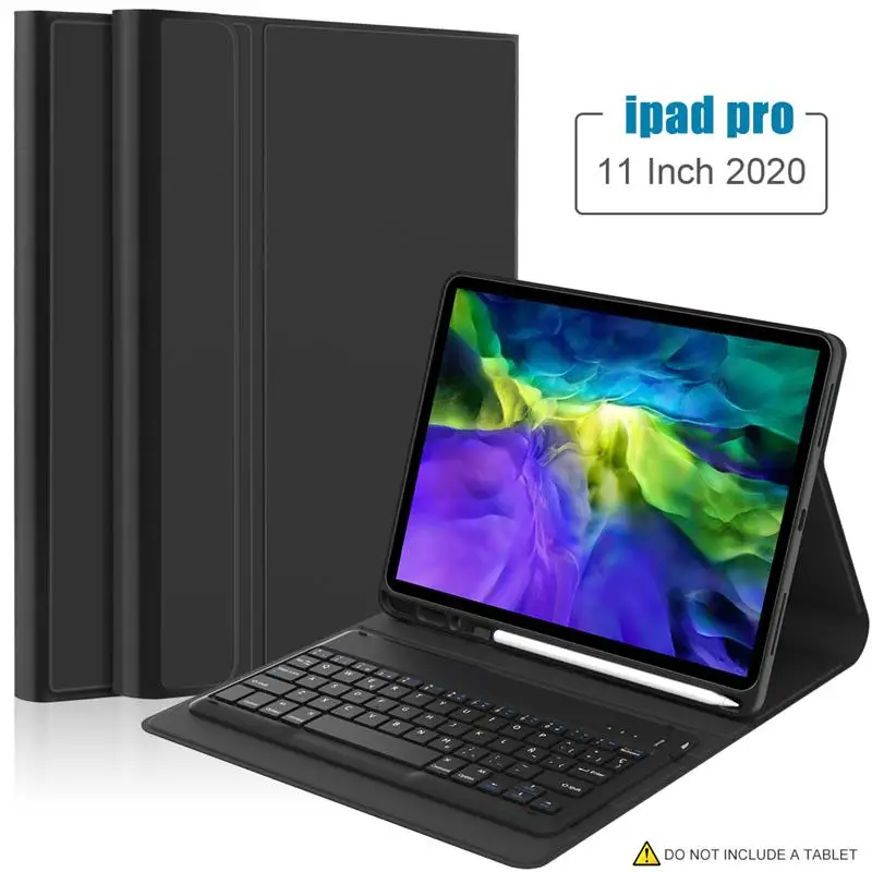 

For iPad Pro 11 2020 Bluetooth Keyboard Case with Pencil Holder PU Leather Tablet Protective Smart Case For iPad Pro 2020 11
