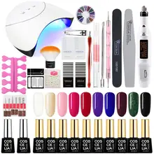 Гель-лак маникюрные инструменты для ногтей комплект светодиодная УФ-лампа для ногтей сушилка Цвета Гель-лак для ногтей DIY Инструменты Набор для ногтей набор гель Топ Базовое покрытие