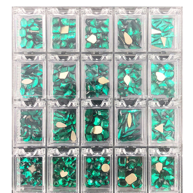 Multi Nail Rhinestones Kit Flatback 240pcs Alloy Charms (Neon,Pink,AB,Blue) Glass Jewelry Nail Art Crystal Box 2022