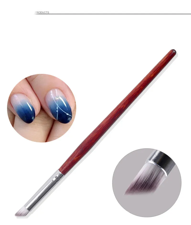 Kalvaro 1 шт. ручки для ногтей гелевая ручка для ногтей красное дерево наклонная ручка для губ градиентная ручка для маникюра инструменты для рисования