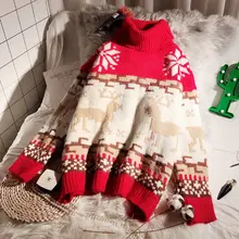 Рождественский свитер, красный женский джемпер, Зимний пуловер для девочек, вязаный плюшевый воротник, мягкий мохер, розовый рисунок лося, бархатная студенческая мода