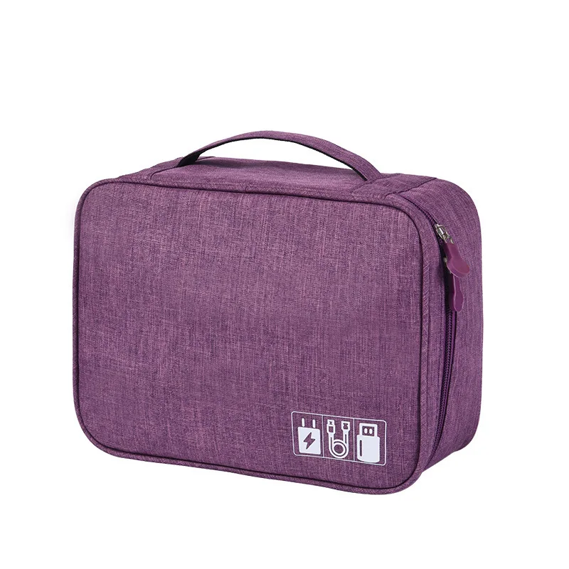 USB органайзер для устройств Зарядное устройство провода косметичка на молнии сумка для хранения комплект чехол аксессуары поставки - Цвет: purple