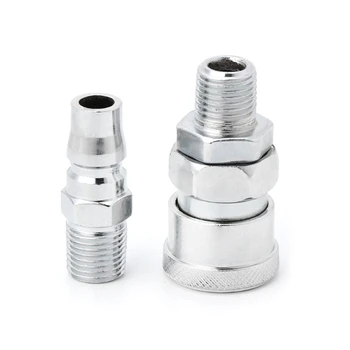 

2 Pcs 1/4 Pneumatic Part Thread Connector Air Compressor Quick Release Connector 40JE