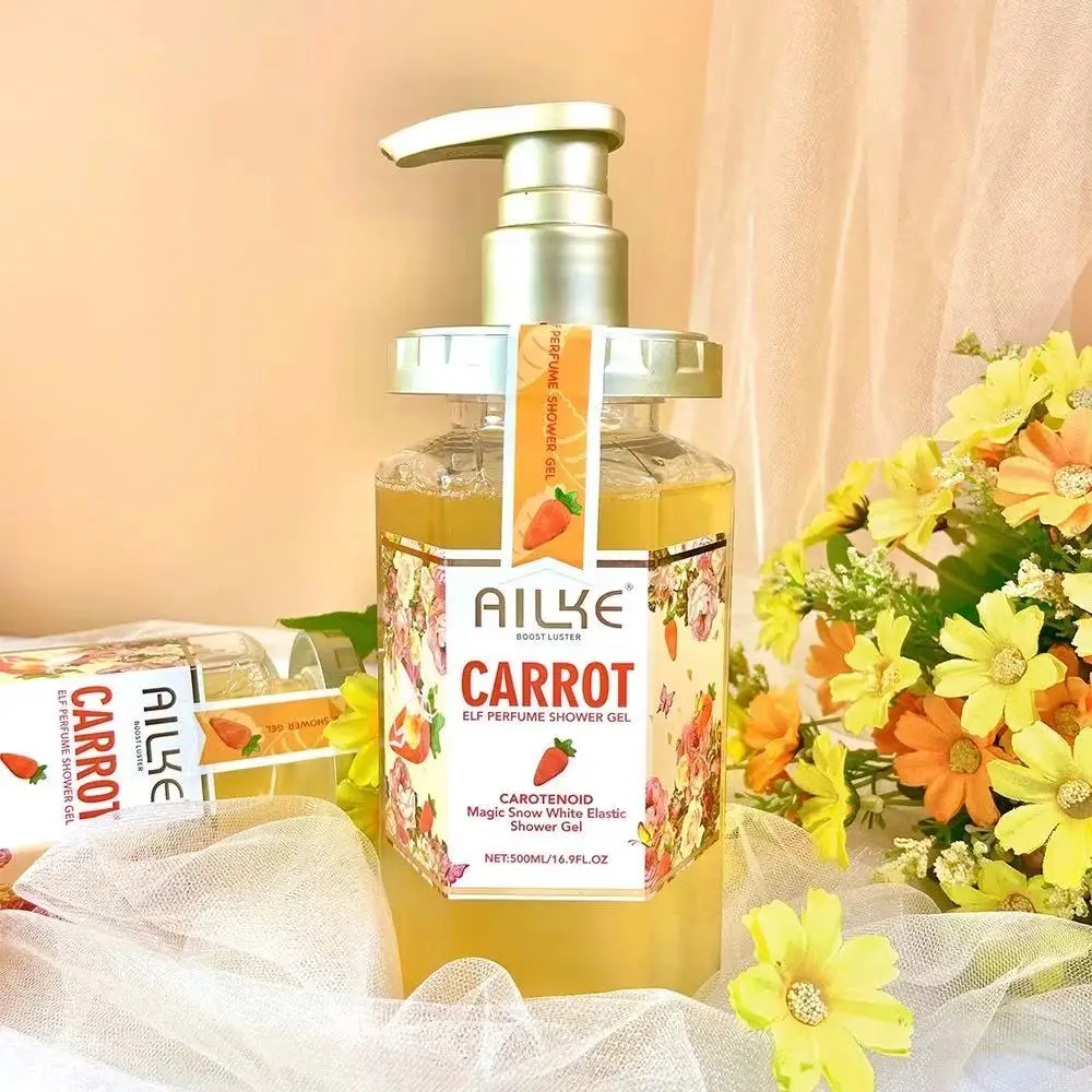 Shower-Gel Bath Body-Wash AILKE Skin-Whitening Carrot 500ML Liquid-Soap Perfume Bathing-Carotene-Extract