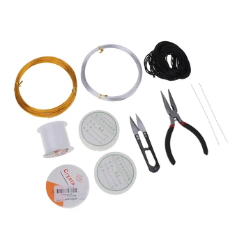 

DIY Jewelry Making Tool Sets Pliers Scissor DIY Mixed Color Beading Kits