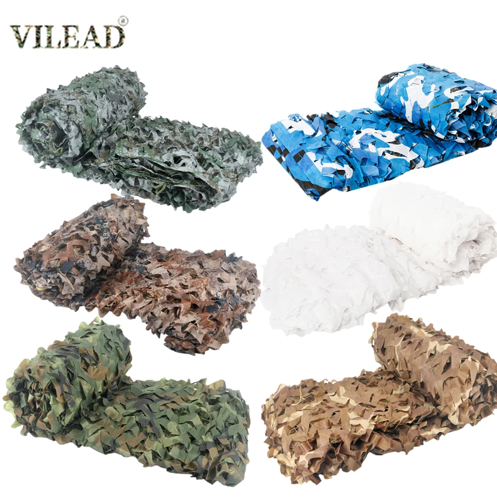 VILEAD Reinforced 2x3 3x3M Woodland Desert Digital Camouflage Nets 3x5 Hunting Military Camo Netting Mesh Rope Tent Sun Shelter