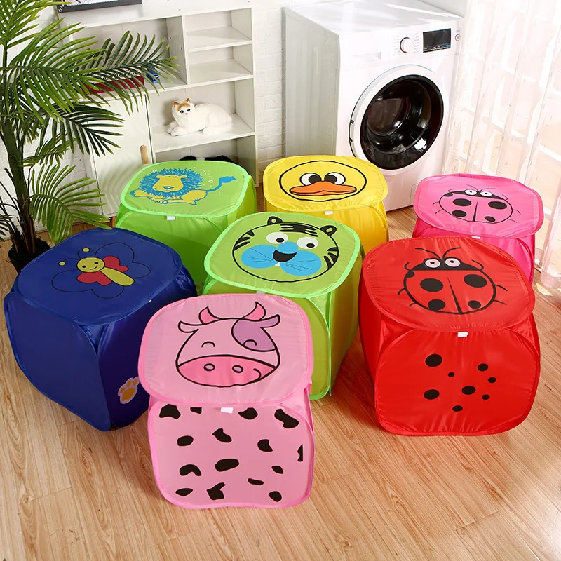

Foldable Dust-Proof Stor Box Large Capacity Laundry Basket with Cover Toys Sundries Clothing Organizer Home Storage Organization