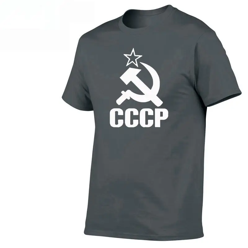 Летние русские футболки CCCP для мужчин, футболки с коротким рукавом, футболки с круглым вырезом из хлопка для мужчин
