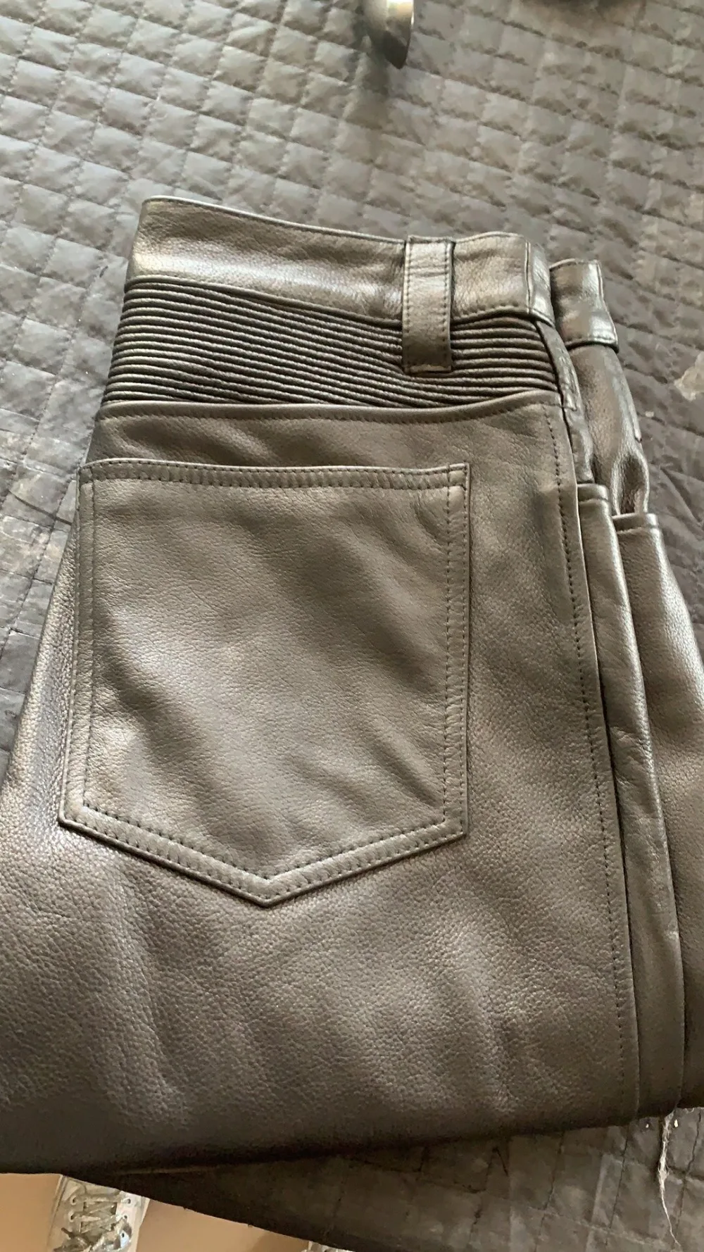 Men's Motorcycle Riding  genuine Leather Motorcycle Pants a4