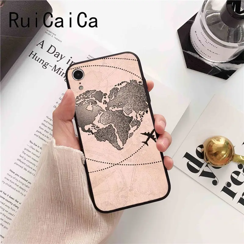 World map airplane travel