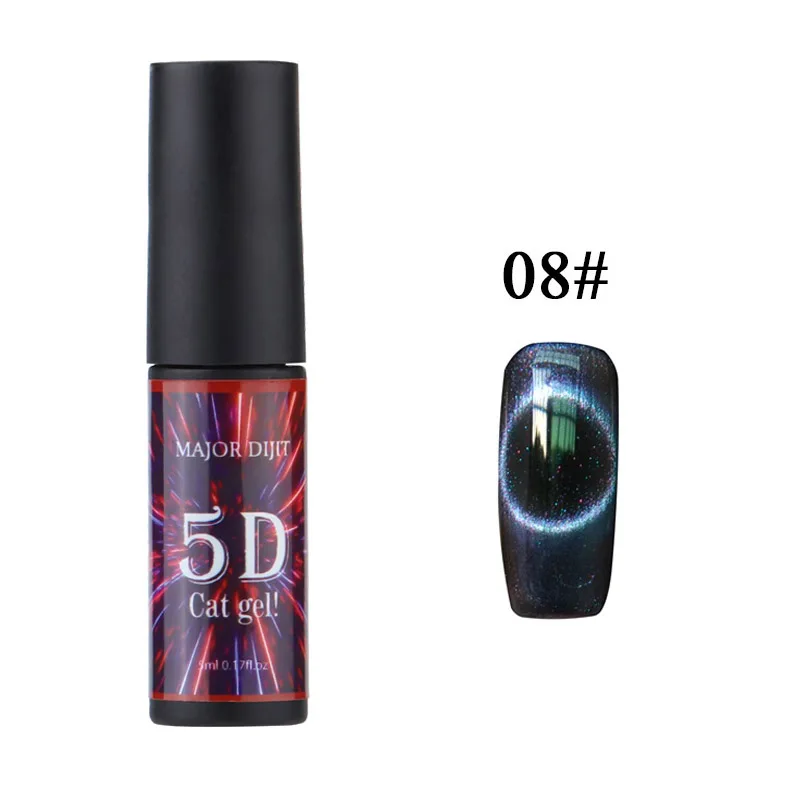 5D Cat Eye Nail Gel 5ml Magnetic 12Color Soak Off UV Gel Lacquers Starry Sky Jade Effect Varnish Nail Art Decor - Цвет: 8