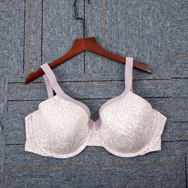 Бежевый Women's Jacquard Smooth Underwire Lightly Padded Contour Bra - Цвет: Бежевый