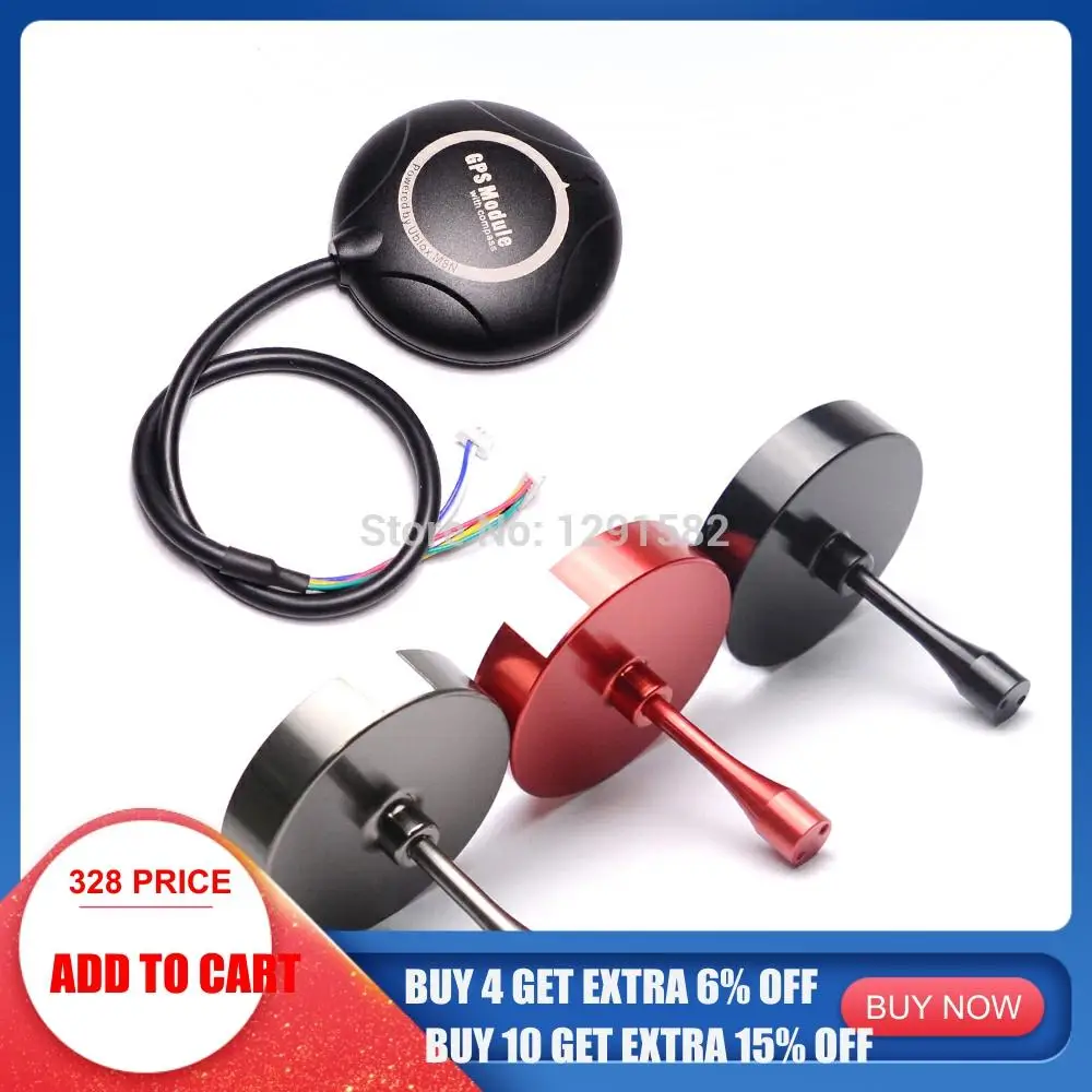 

M8N GPS With Compass & CNC GPS Anti-interference Antenna Mount Holder For APM 2.6 2.8 PIXHAWK for F450 S500 Quadcopter