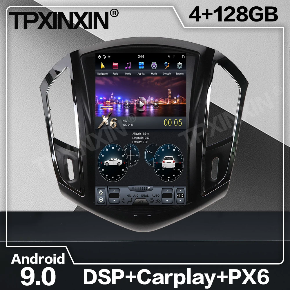 128G Tesla Screen Carplay Android 9 Car Radio 2 Din Stereo Receiver For Chevrolet Cruze 2012 2013 2014 2015 GPS Audio Video Unit