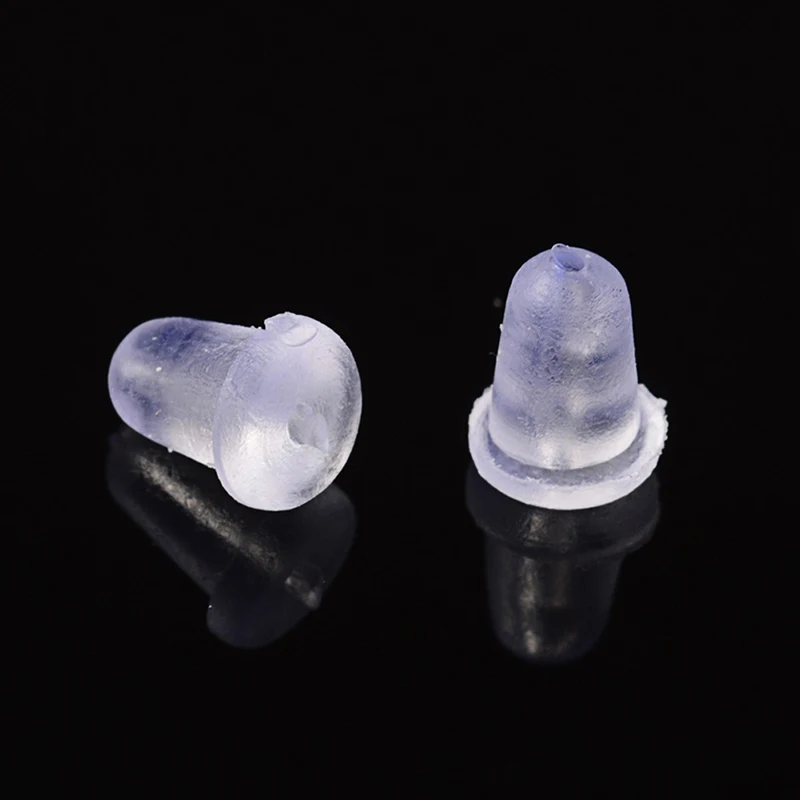 

500pcs/Lot Clear Soft Silicone Rubber Earring Backs Stoppers Safety Accessories DIY Earrings Nuts In Jewelry Findings&Components