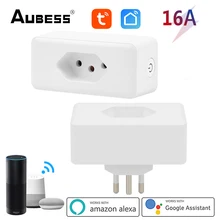 

WiFi Smart Plug Brazil 10/16A Socket Wireless APP Remote Voice Control BR Standard Socket Support Alexa Google Assistant