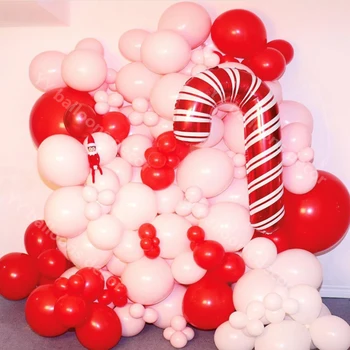 

2021 Platinum Balloon Arch Garland Kit Red Confetti Balloons Cane Balloons Christmas Party New Year Baby Shower Birthday Decor