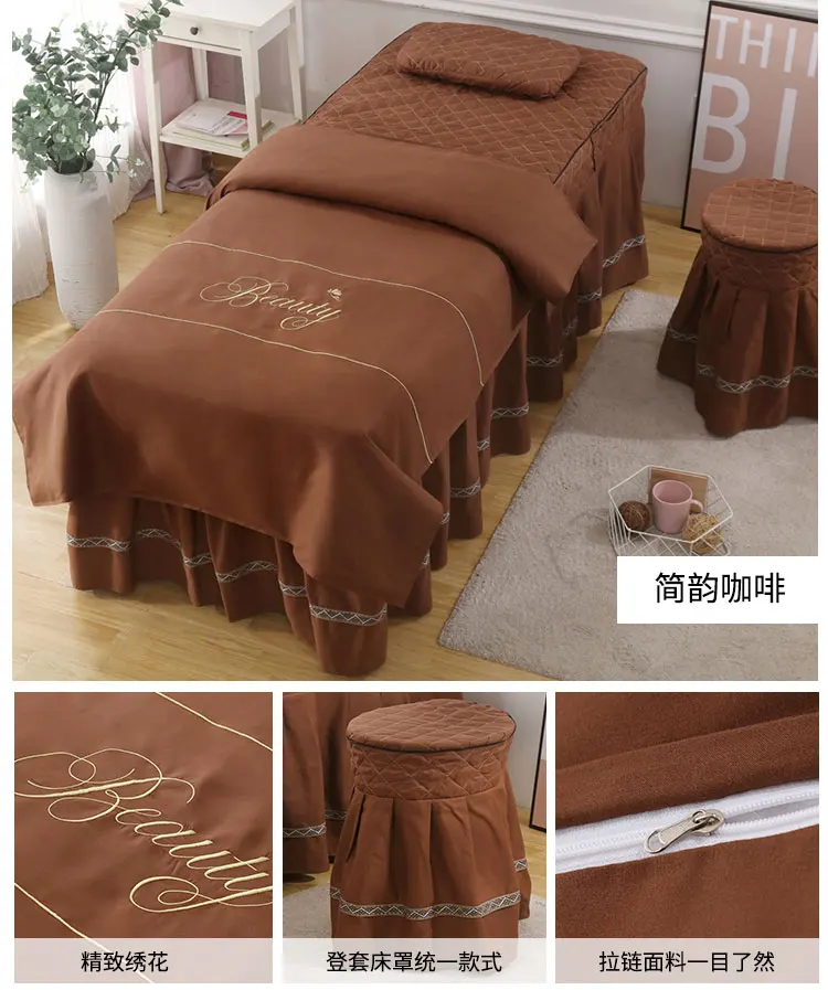 Massagem Spa Bedskirt, Fronha, StoolCover, Capas De