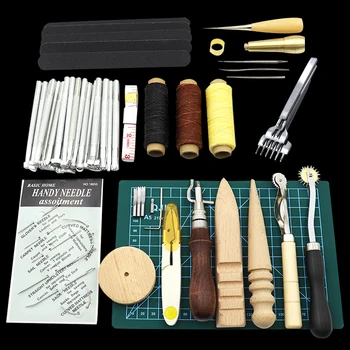 

Leather Craft Punch Tools Kit Set Stitching Carving Working Sewing Saddle Groover Leather Craft Tools Set Kit Couro Tool