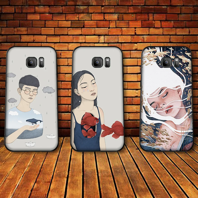 Art space rose girl для Samsung Note 8 9 M10 M20 M30 S6 S7 Edge S8 S9 S10 PLUS Мягкий чехол из ТПУ телефона |