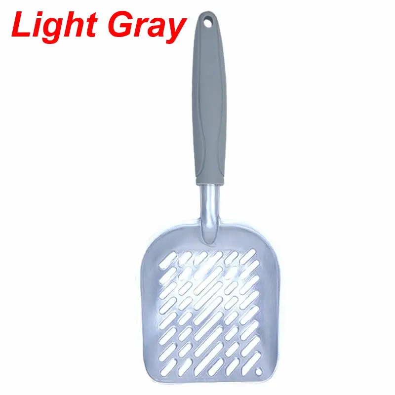 Light Gray ПЭТ совок для собачьих экскрементов уход за кошкой песок чистящие инструменты металлический полый совок для уборки наполнителя кошачьего лотка держатель для кошки Совок средства по уходу за животными - Цвет: Light Gray