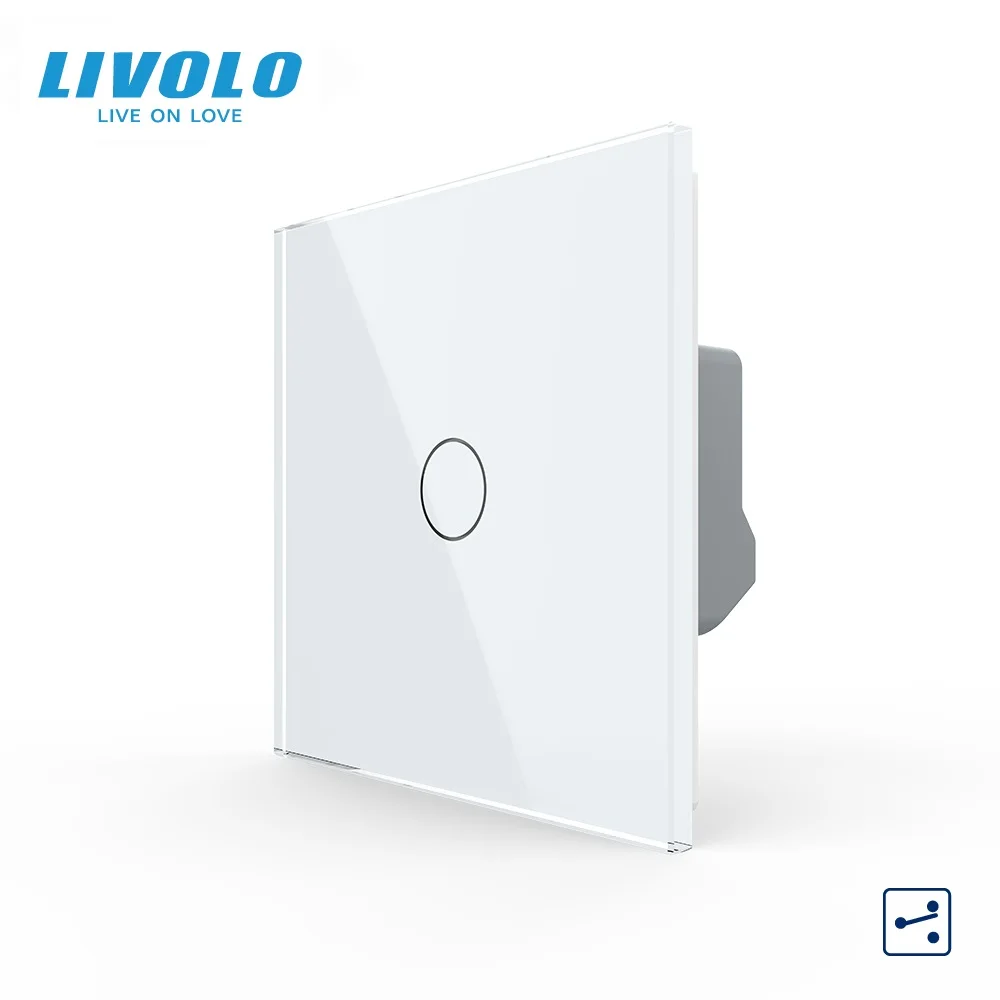 Interruptor de parede Livolo-touch, padrão eu, 1 gangue, 2 vias, vl-c701s
