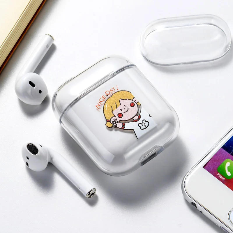 098 Чехол для наушников для Airpods, чехол, милый роскошный мультяшный Жесткий Чехол, Прозрачный чехол для AirPod 1 2, защитный чехол - Цвет: 098