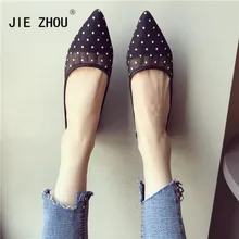 Летняя дышащая женская обувь; модная сетчатая женская обувь на плоской подошве в горошек; Черные Водонепроницаемые Мокасины с острым носком без застежки; женская повседневная обувь