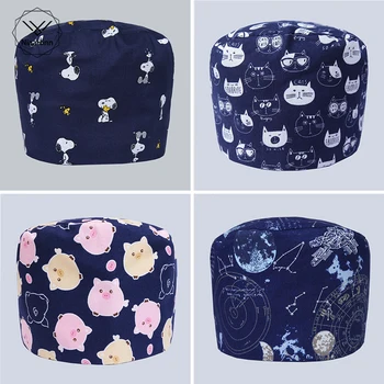 

men and women with short hairs lab caps surgical hats medical caps Hospital dental clinic Pediatrician pure cotton medical cap