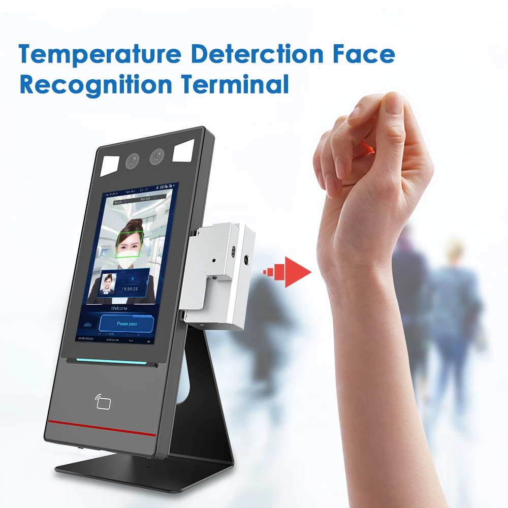 20000 Dynamic Face Recognition Wrist Temperature Measurement Time Attendance Access Control 7 inch Touch Screen 13.56Mhz Card - Famidy.com