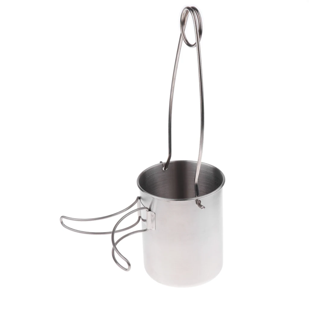 Outdoor 1L Water Bottle +750ml Foldable Cup With Cap + Bottle Hanger + Bag Necessary Cookware for Outdoor Activities Backpacking