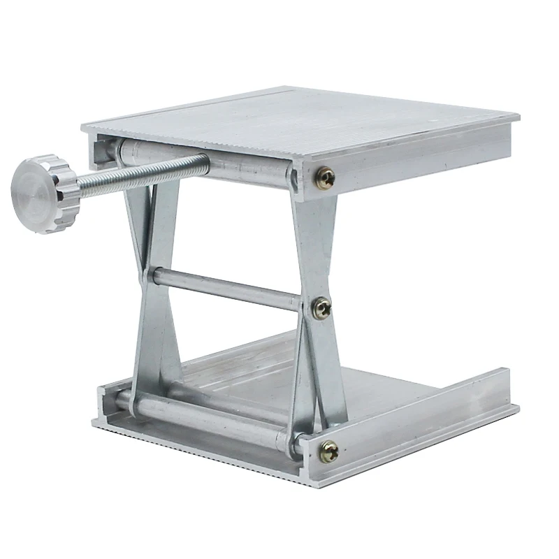 90x90mm Lifting Platform Spirit Level Lift Bracket 25-90mm Height Adjustable Universal Metal Stand for Floor Stick Laboratory