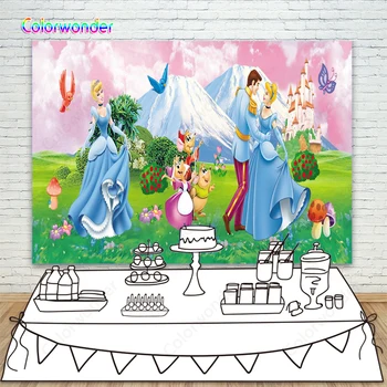 

Fairy tale Vinyl Photography Background princess prince Birthday Party Children Backdrops for Photo Studio