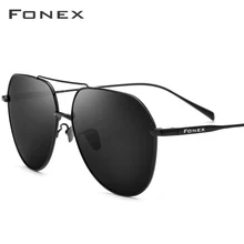FONEX мужские солнцезащитные очки из чистого титана, фирменный дизайн, квадратные поляризационные солнцезащитные очки для мужчин,, новинка, для вождения, для улицы, UV400, 8506