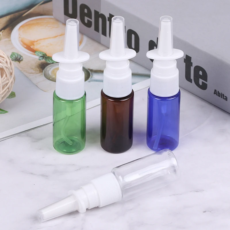 5pcs 15ML PET Empty Bottle Plastic Nasal Spray Bottles Pump Sprayer Mist Nose Spray Refillable Bottles For Medical