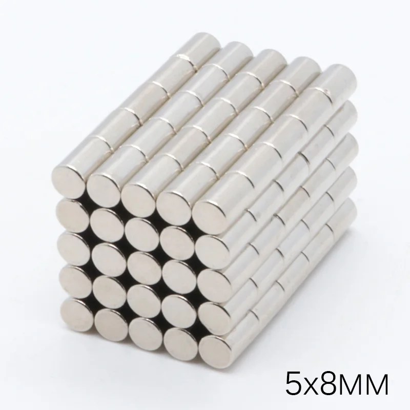 200 шт. 5x8 мм Неодимовый Постоянный магнит N35 диаметр 5X8 Сильные Магниты Диск NdFeB