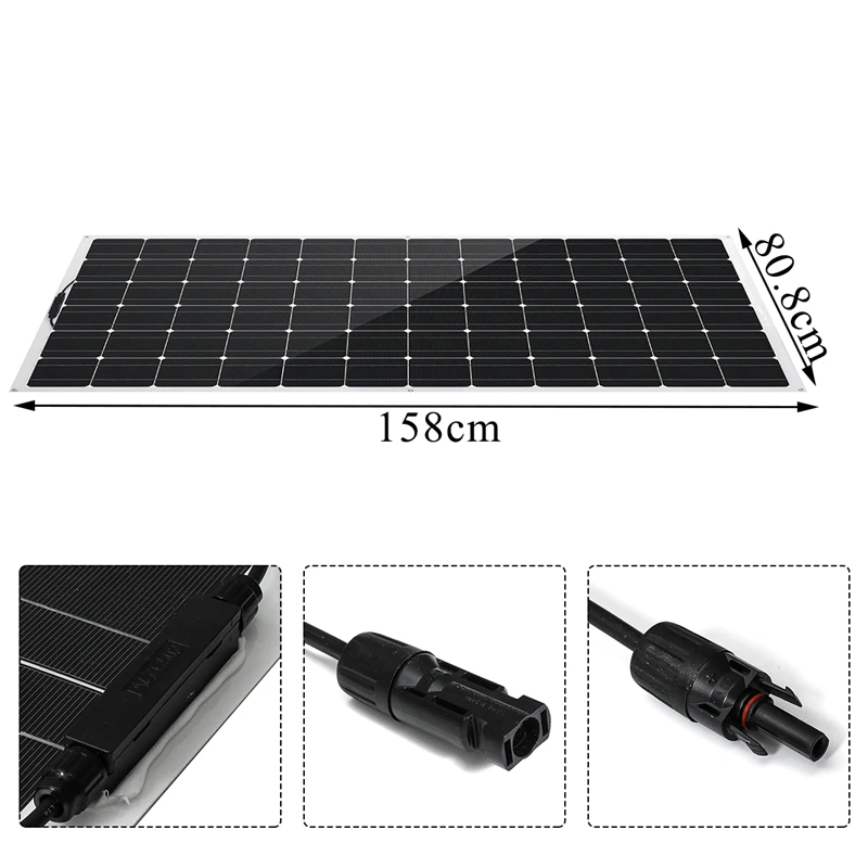 Полу-эластичная Панели солнечные 120 W/150 W/200 W/300 Вт 18В 36В USB солнечных батарей DIY модуль открытый разъем Батарея Зарядное устройство для лодки RV