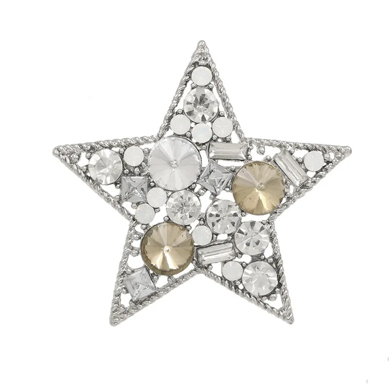 Броши звезды для женщин оптовые цены брошь Винтажные заколки кристаллы металлические уникальные ювелирные изделия