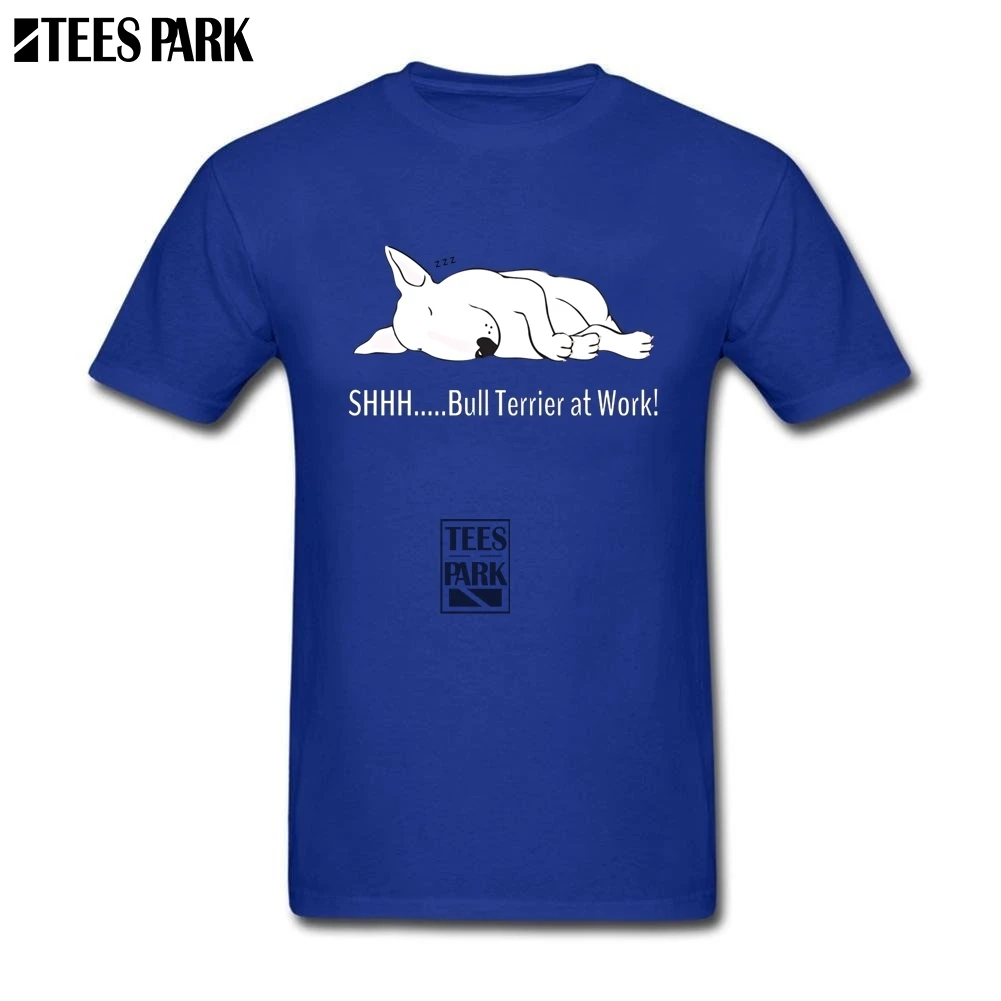 Free Shipping Tee Shirt Bull Terrier at Work Funky T Shirts Teenage Crewneck Tees 2020 New Dog Designed Neck | Мужская одежда